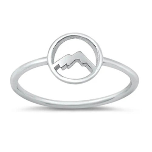 925 Sterling Silver Handcrafted Mountain Ring Plain Silver Ring