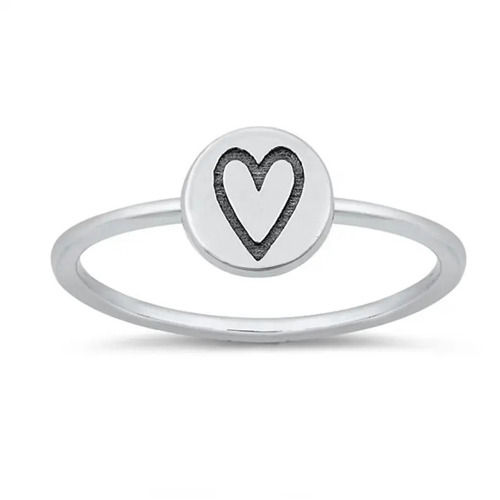 925 Sterling Silver Pretty Handmade Heart Plain Silver Ring