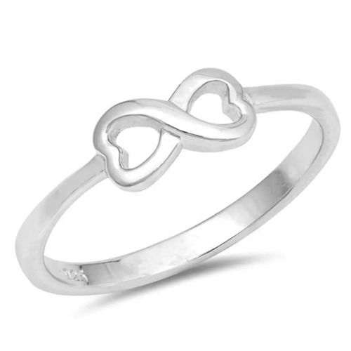 925 Sterling Silver Alluring Handmade Infinity Heart Plain Silver Ring