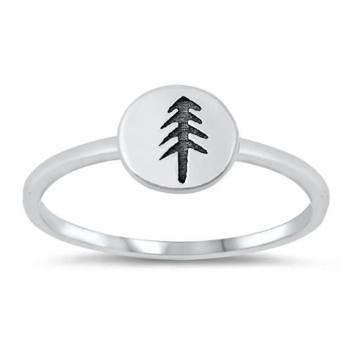 925 Sterling Silver Attractive Handmade Tree Plain Silver Ring