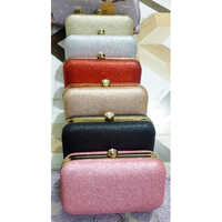 Ladies Casual Metallic Clutch - Genuine Leather, Customized Size, Rectangular Shape - Button Closure, Elegant Design for Women