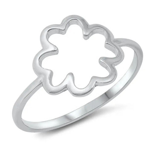 925 Sterling Silver Charming Handcrafted Flower Plain Silver Ring Gender: Women