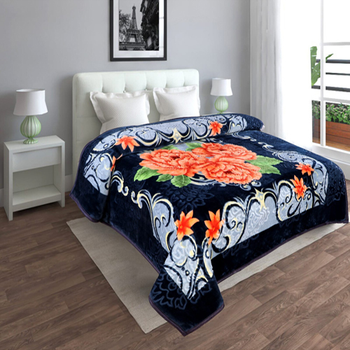 Floral Printed Acrylic Blanket