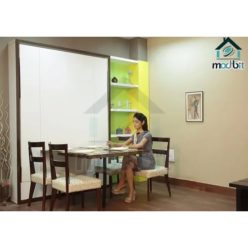 Mica Eco Voguish Vertical Wall Bed With Foldable Dining Table