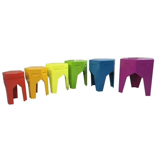 Pulcro Rainbow Hexagonal Wooden Stools