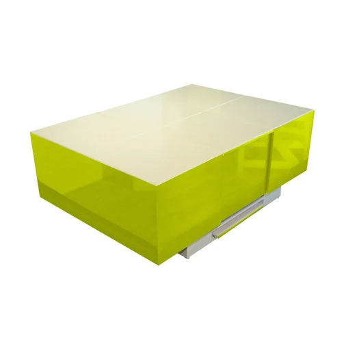 Metallic PU MICA Cryno Green and White Center Table