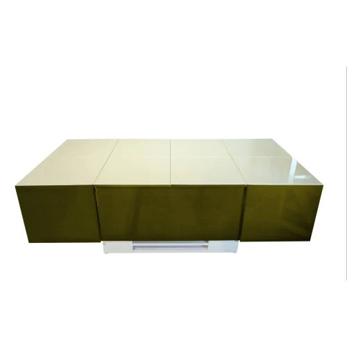 PU Cryno Olive Green and White Center Table