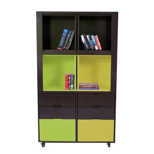 Creser Brown Yellow Green Extendable Moving Cabinet