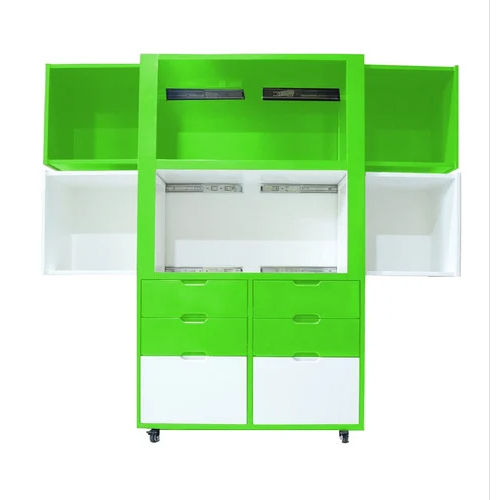 Creser Green White Extendable Moving Cabinet