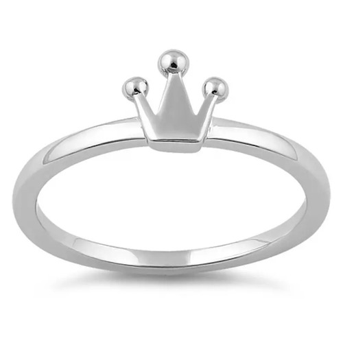 925 Sterling Silver Handcrafted Royal Crown Silver Plain Ring