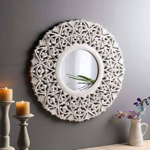 Wooden Gold Color Round Mirror Frame, For Decoration at Rs 1000 in Ambala