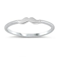 925 Sterling Silver Handmade Moustache Ring Plain Silver Ring