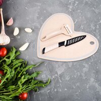 HEART SHAPE CHOPPING BOARD WITH KNIFE and PEELER(7100(
