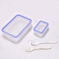 Multipurpose Air Tight 4 Side Lock Food Grade Lunch Box With Small Square Container