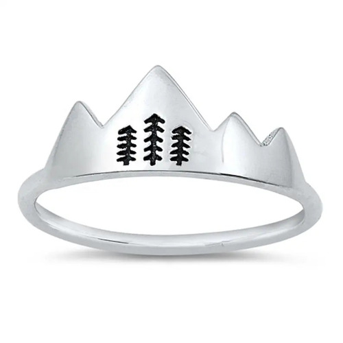 925 Sterling Silver Handcrafted Mountain Ring Solid Silver Ring