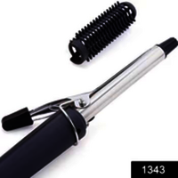 Hair Curling Iron Rod For Women - Chrome Plates With Ceramic Coating, Black Color | 360 Swivel Cord, Built-in Safety Stand, Slip-proof Grip