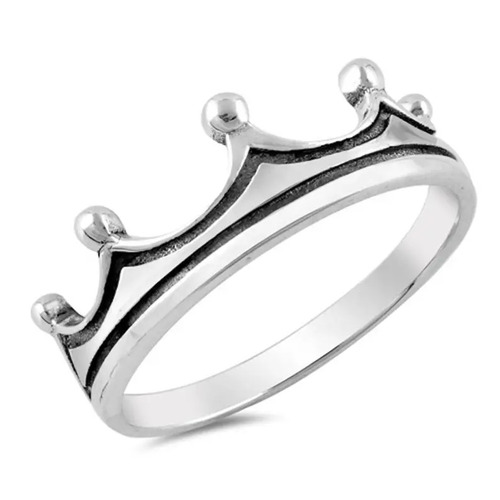 925 Sterling Silver Charming Handcrafted Royal Crown Plain Silver Ring