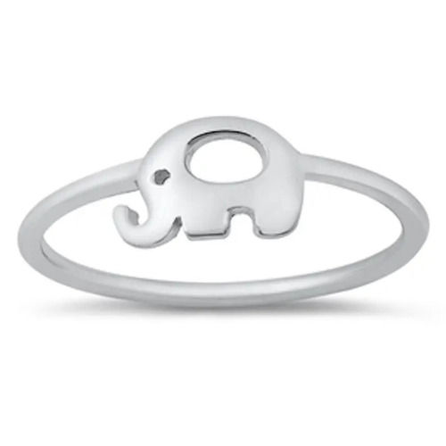 925 Sterling Silver Unique Handmade Animal Ring Elephant Plain Silver Ring