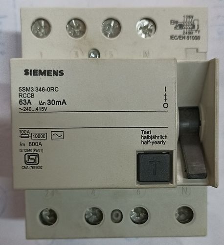 SIEMENS 63A 4P RCCB