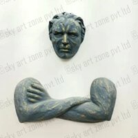 Wall Decoration Metallic/Men Fiberglass Matteo Pugliese Sculpture