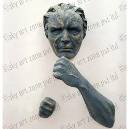 Wall Decoration Metallic/Men Fiberglass Matteo Pugliese Sculpture