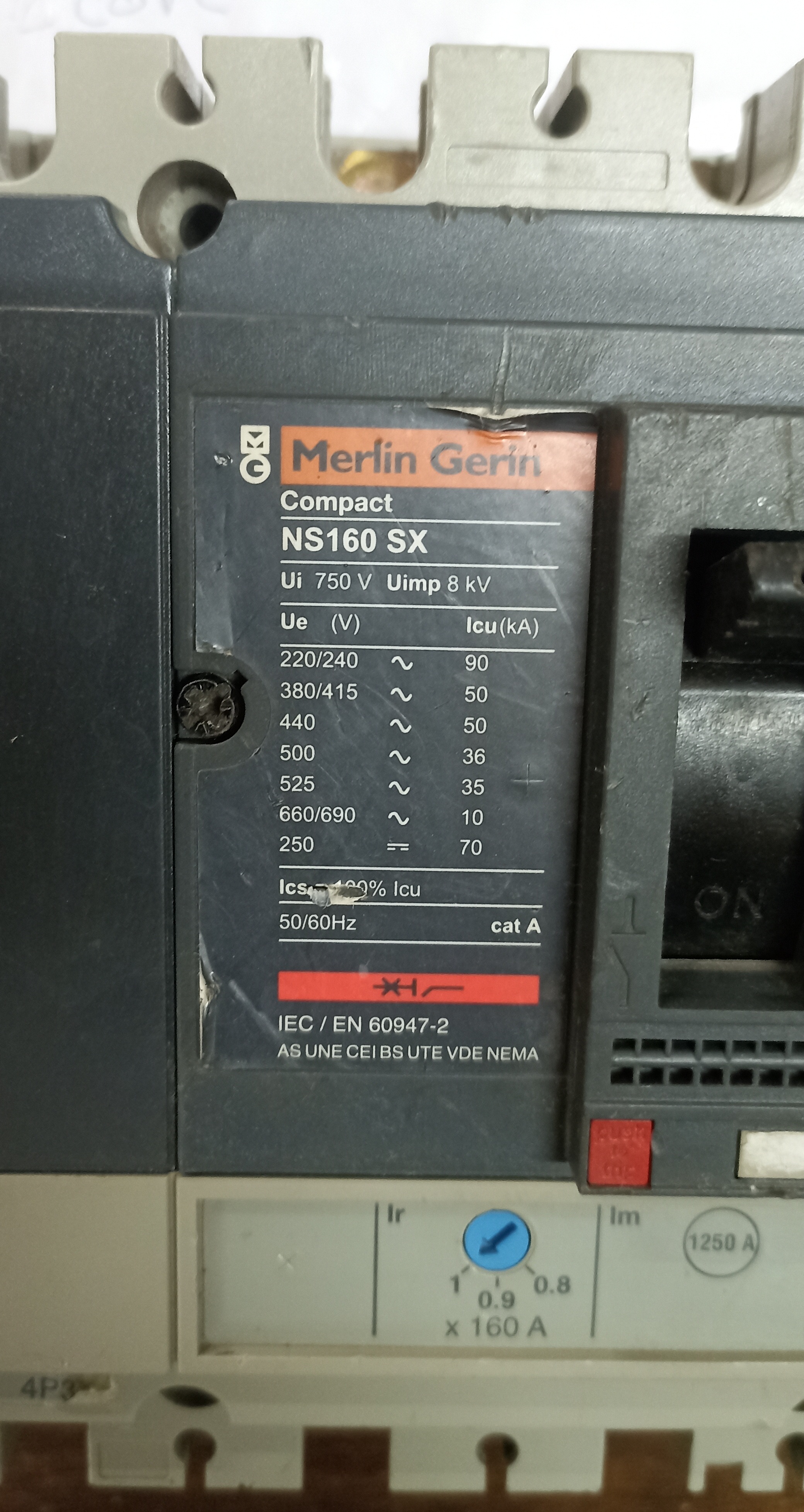 SCHNEIDER (NS160 SX) 160A 4P MCCB