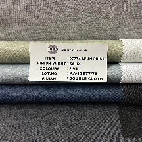 58 x 59 Inch Double Cloth Spun Print Pant Fabric - 100% Cotton, All Season Washable | Available in Multiple Colors