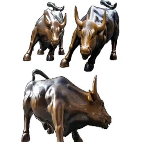 Brown Fiberglass Bull Statue