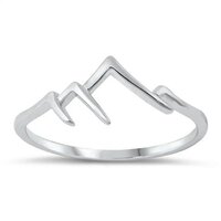 925 Sterling Silver Handmade Mountain Ring Plain Silver Ring