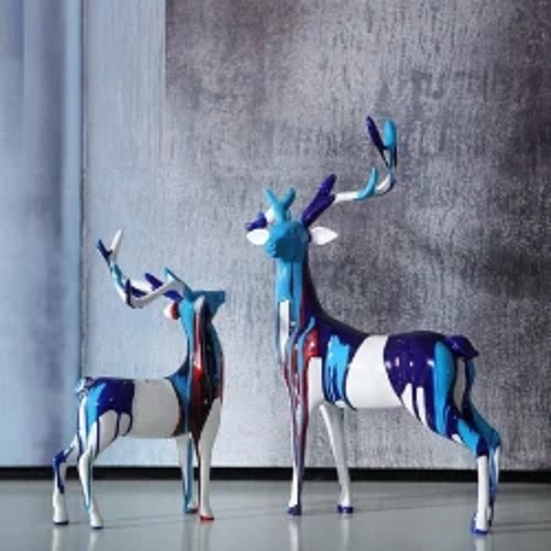 Fiberglass color Deer Statue