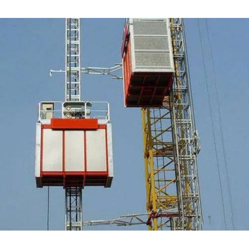 Industrial Passenger Cum Material Hoist - Hydraulic Powered, Durable Design | New Condition for Industrial Usage