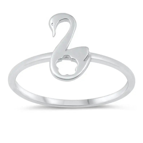 925 Sterling Silver Handcrafted Silver Swan Ring Plain Silver Bird Ring