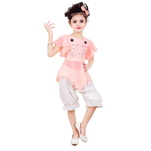 Pink And White Girls Fashion Kids Dresses