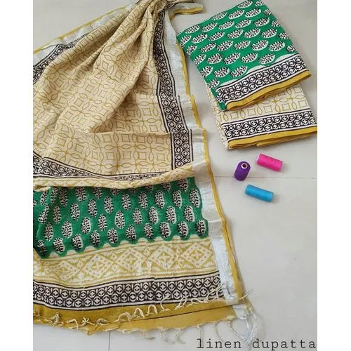 Pure Hand Block Bagru Printed Cotton Unstitched Suit Application: Women Material