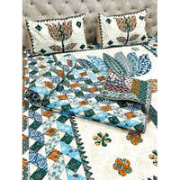 Multicolor Quilted Reversable Double Bed Comforter Set