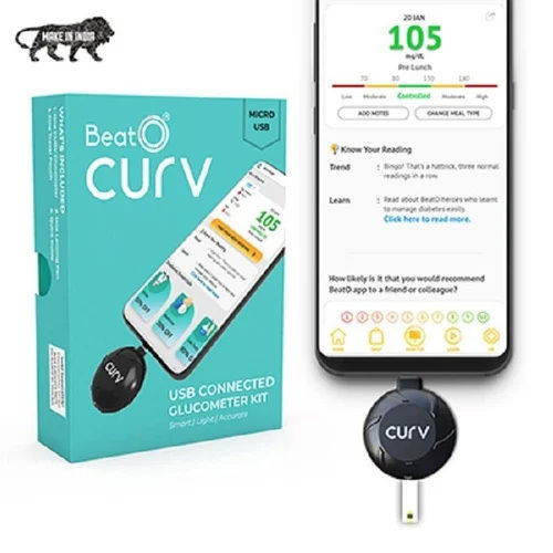 Beato Curv Glucometer Kit With 25 Strips 10 Lancets