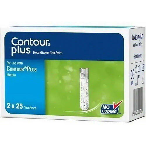 Plastic Contour Plus Blood Glucose Test Strips