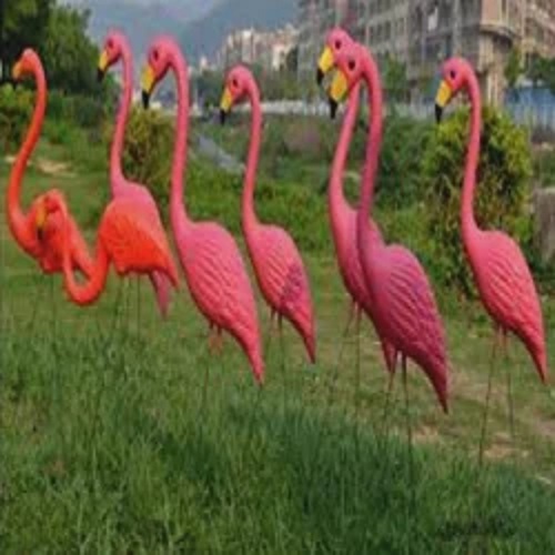 Flamingo pink Bird Fiber Statue