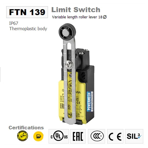 FTN139 Roller Lever Limit Switch