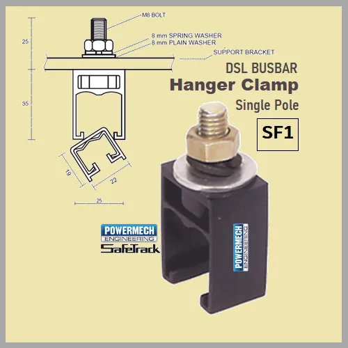 Black Sf1 Single Pole Safetrack Dsl Busbar Hanger Clamp at Best Price