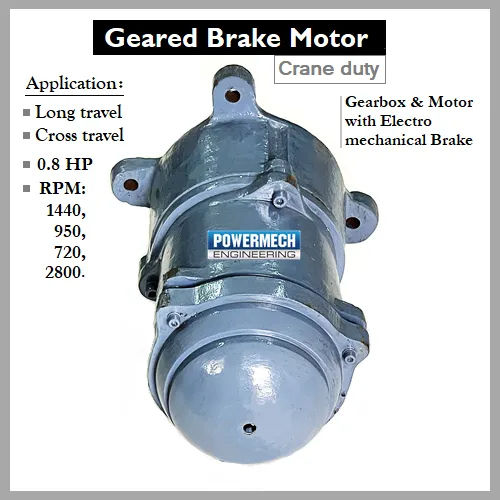 Strong Crane Geared Brake Motor