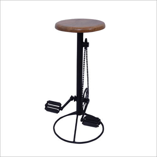 Iron Wood Seat Bar Stool