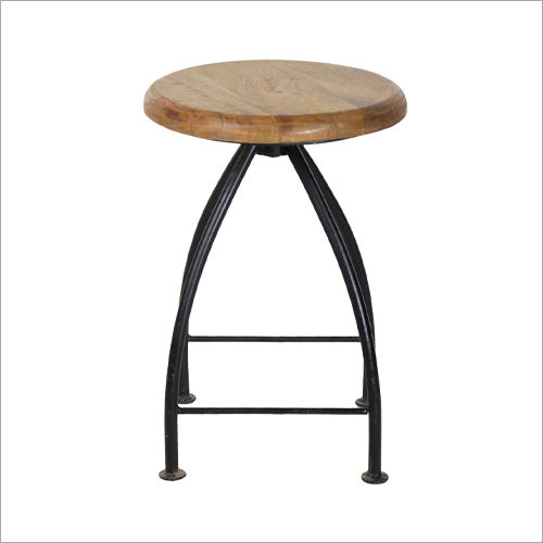 Modern Iron And Wooden Stool