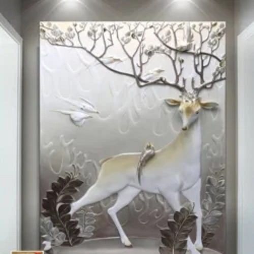 White Fiberglass Fiber 3 D Wall Mural