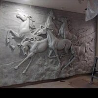 Glossy Fiber Wall Mural Horse  For Home Decoration