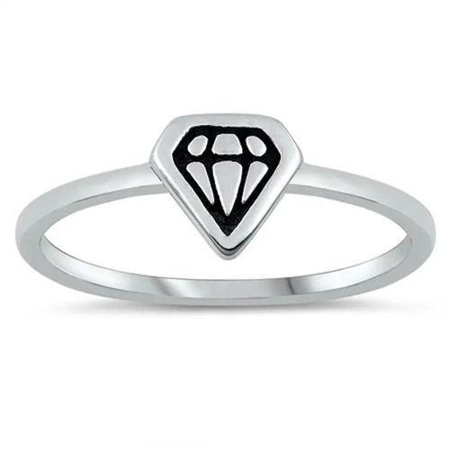 925 Sterling Silver Attractive Handmade Diamond Shape Ring Plain Silver Ring