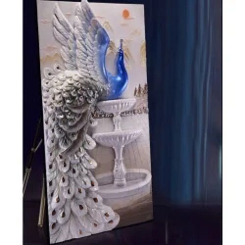 Blue Decorative Fiber Peacock Statues