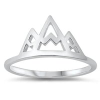 925 Sterling Silver Handcrafted Unique Mountains Ring Beautiful Silver Ring