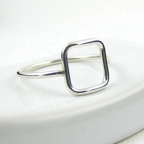 925 Sterling Silver Handcrafted Open Square Silver Ring Beautiful Silver Ring