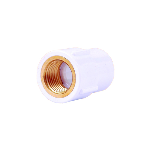 Durable Upvc Brass Female Threaded Adapter - Brass Material, Customized Sizes, White Color, Round Shape, Smooth Surface Finish, Polished Treatment | Ideal for Water Pipe Fitting